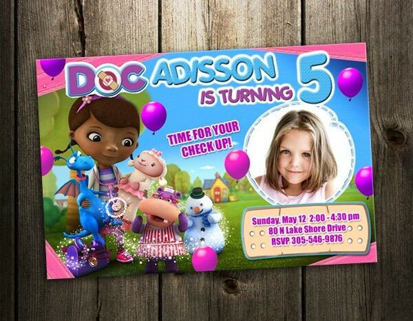 Best ideas about Doc Mcstuffin Birthday Invitations
. Save or Pin Doc McStuffins DISNEY BIRTHDAY PARTY INVITATION CARD Now.