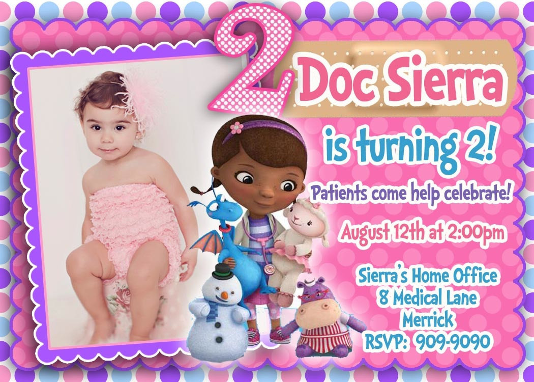 Best ideas about Doc Mcstuffin Birthday Invitations
. Save or Pin CUSTOM PHOTO Invitations Doc McStuffins Birthday Invitation Now.