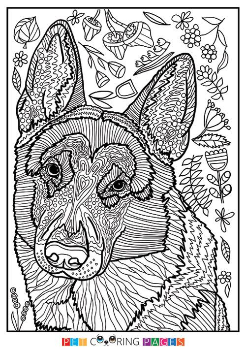 Best ideas about Dog Adult Coloring Books
. Save or Pin Free printable German Shepherd Dog coloring page available Now.