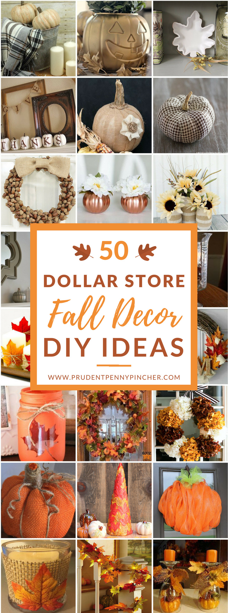 Best ideas about Dollar Store DIY
. Save or Pin 50 Dollar Store Fall Decor DIY Ideas Prudent Penny Pincher Now.