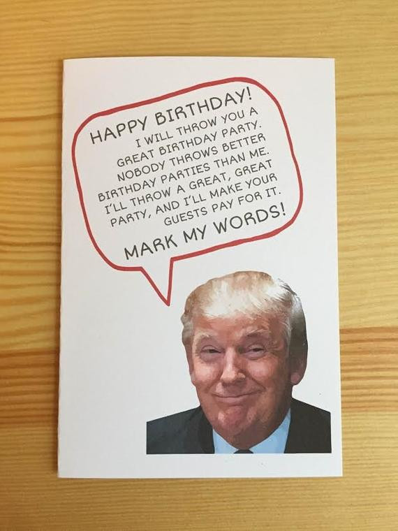 Best ideas about Donald Trump Birthday Card
. Save or Pin Donald Trump Card Funny Birthday Card by ElevenCreative on Now.