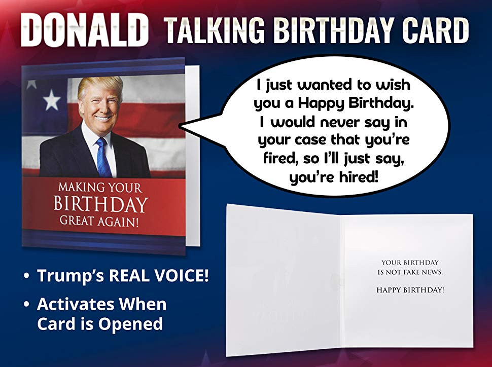 Best ideas about Donald Trump Birthday Card
. Save or Pin Amazon Talking Trump Birthday Card Wishes You A Now.