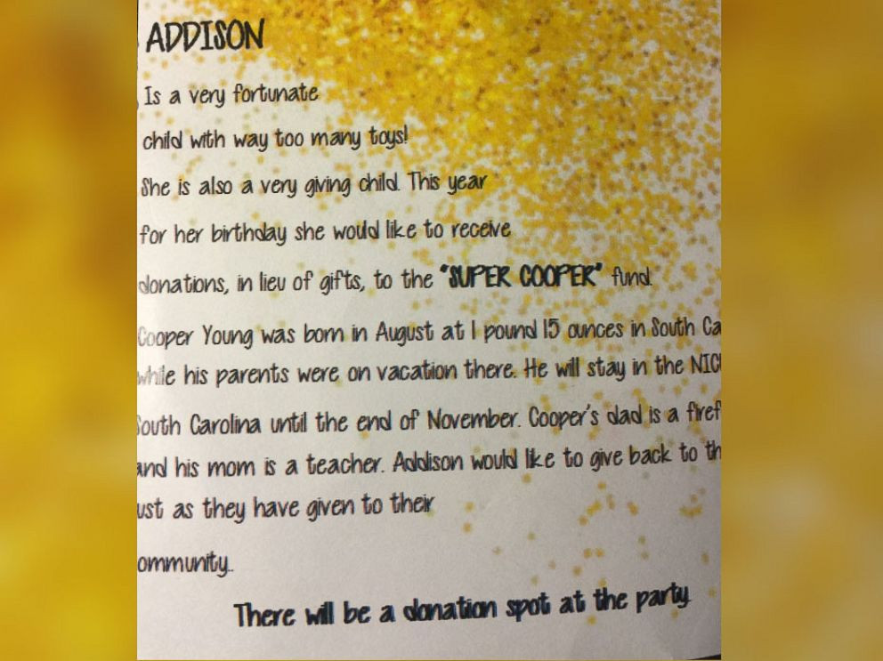 Best ideas about Donations Instead Of Birthday Gifts
. Save or Pin 7 Year Old Gives Up Birthday Gifts for Preemie She s Never Now.