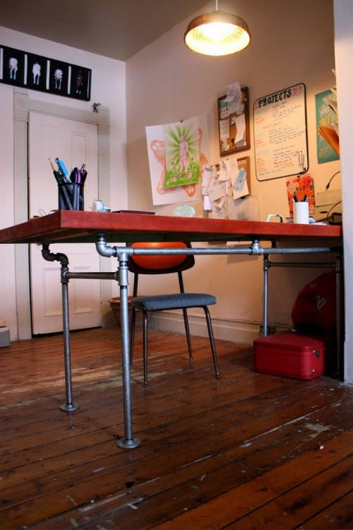 Best ideas about Door Desk DIY
. Save or Pin DIY Desk A Salvaged Door And Pipes Shelterness Now.