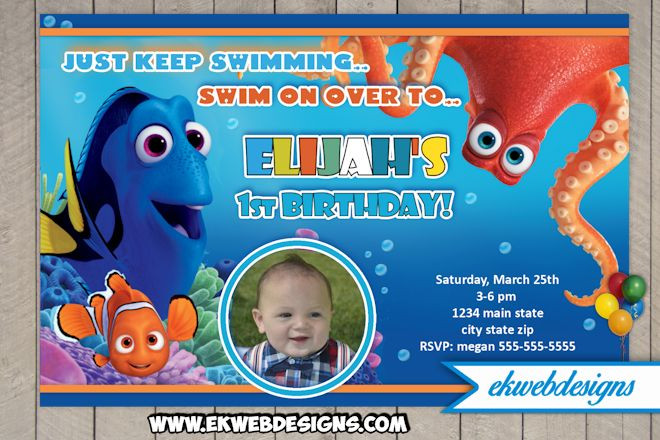 Best ideas about Dory Birthday Invitations
. Save or Pin Custom Finding Dory Birthday Invitation Finding Nemo Now.