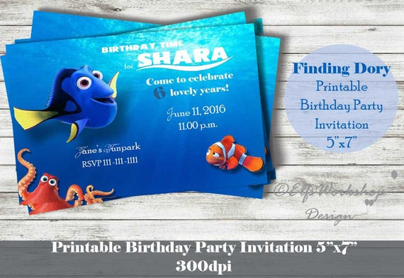 Best ideas about Dory Birthday Invitations
. Save or Pin Finding Dory Invitation Printable Birthday by Now.