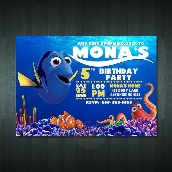 Best ideas about Dory Birthday Invitations
. Save or Pin FINDING DORY BIRTHDAY Invitation Digital Item No item Now.