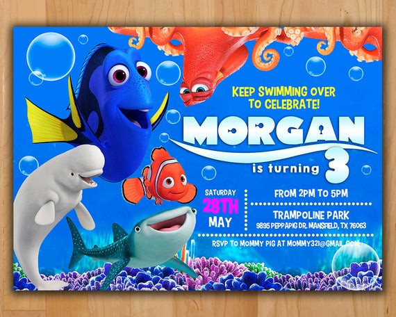 Best ideas about Dory Birthday Invitations
. Save or Pin Finding Dory Invitation Finding Dory Nemo Party Invitation Now.