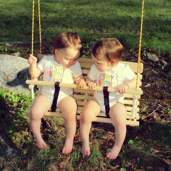 Best ideas about Double Baby Swing
. Save or Pin Rope tree swing for two toddlers children twin t Now.