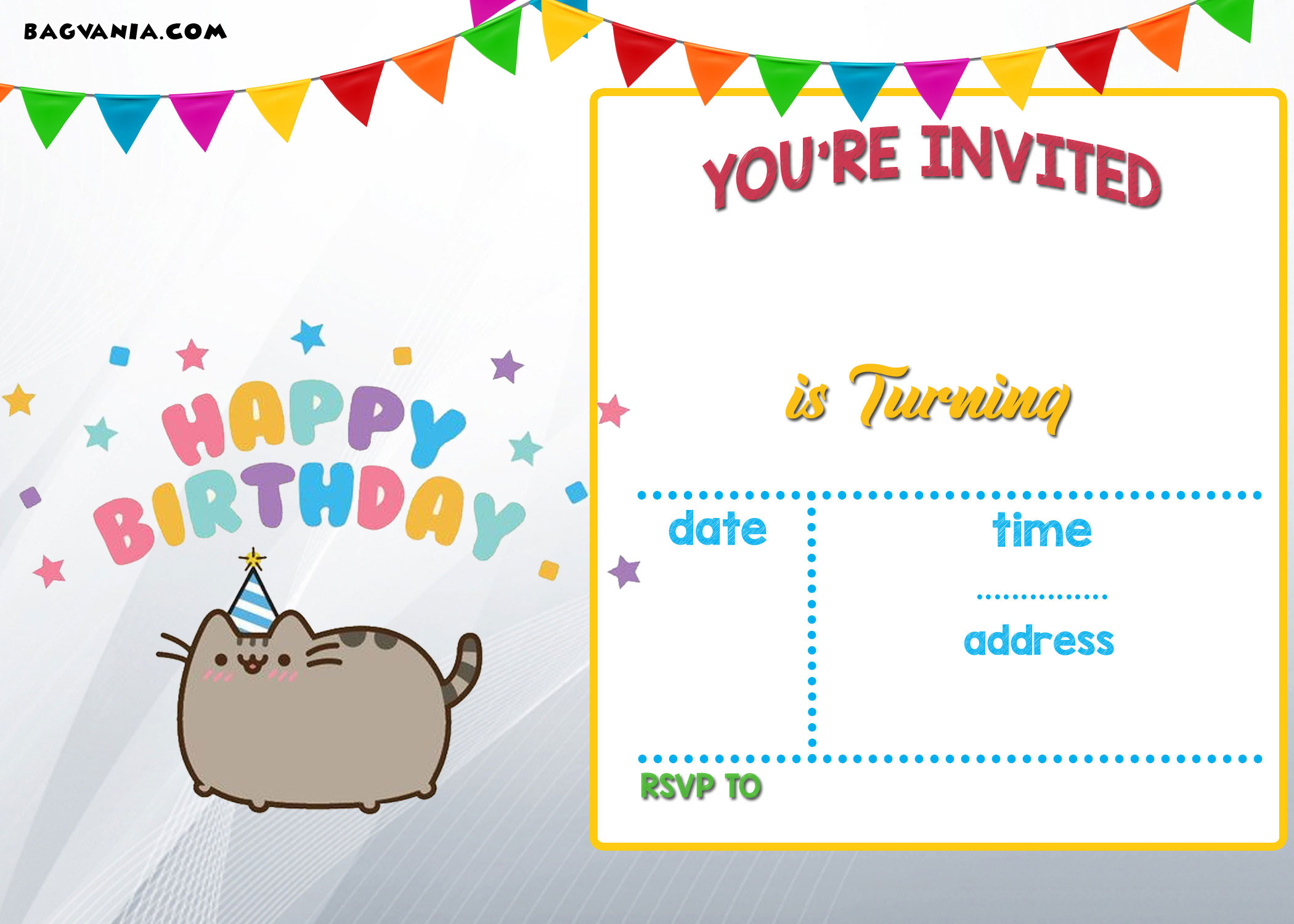 Best ideas about Downloadable Birthday Invitations
. Save or Pin FREE Printable Pusheen Birthday Invitation Template Now.