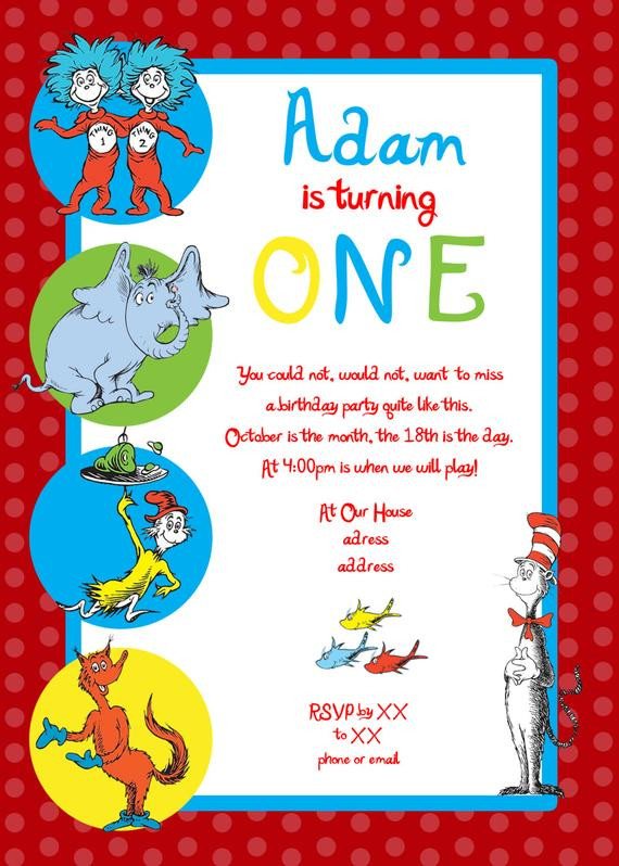 Best ideas about Dr Seuss Birthday Invitations
. Save or Pin Items similar to Dr Seuss First Birthday Party Invitation Now.