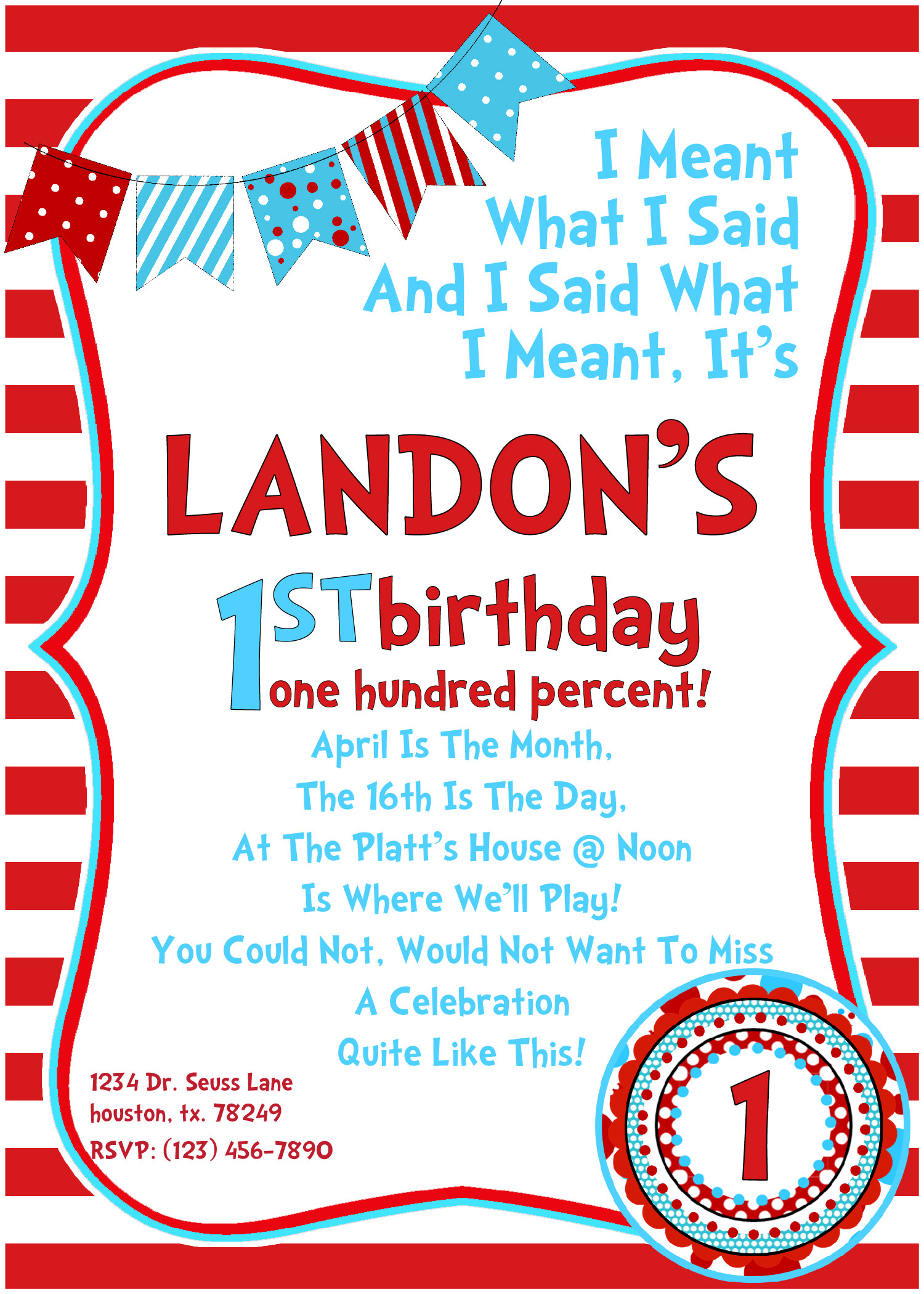 Best ideas about Dr Seuss Birthday Invitations
. Save or Pin Dr Seuss Birthday Invitations Wording Now.