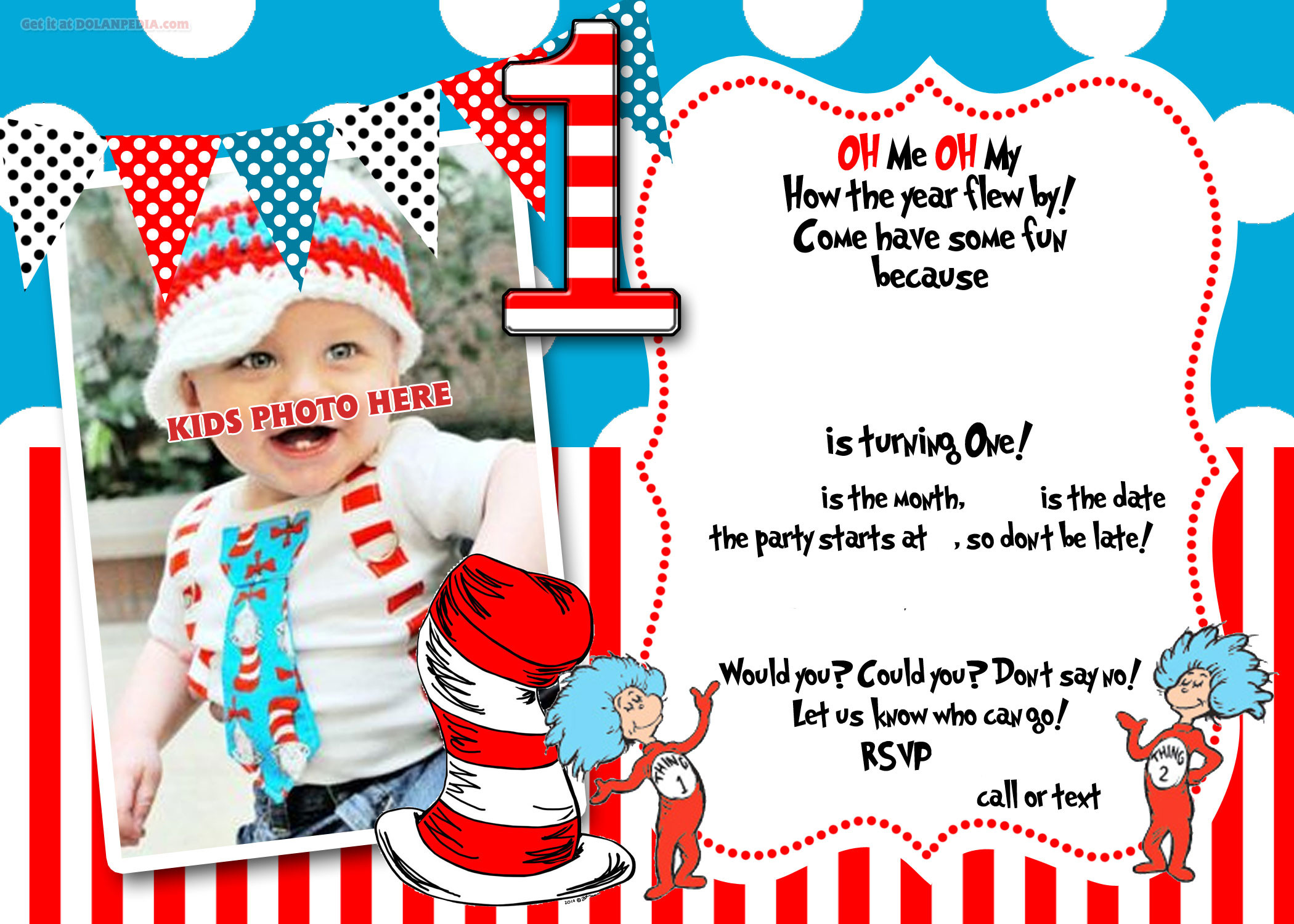 Best ideas about Dr Seuss Birthday Invitations
. Save or Pin FREE Printable dr Seuss 1st Birthday Invitation Template Now.