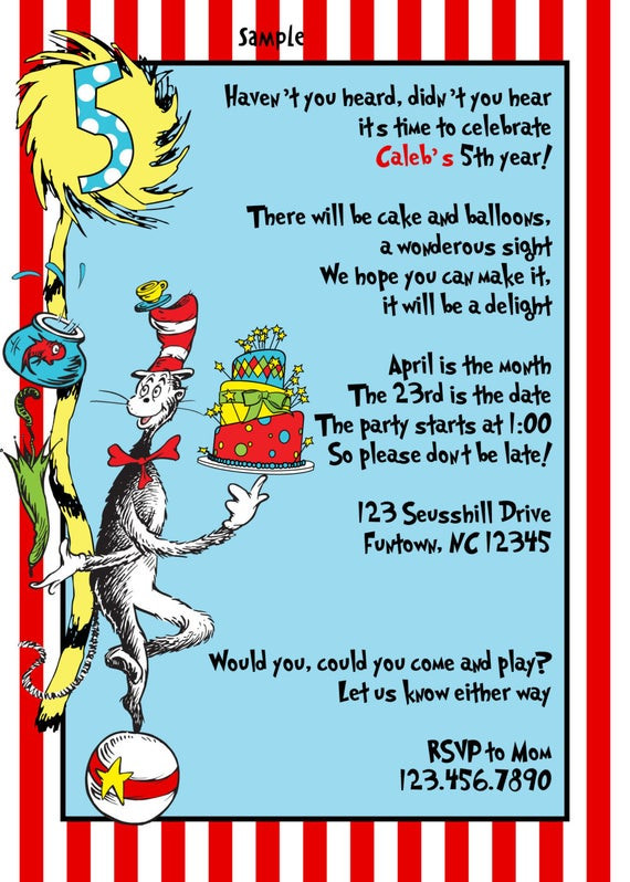 Best ideas about Dr Seuss Birthday Invitations
. Save or Pin Items similar to Dr Seuss Birthday party invitations baby Now.