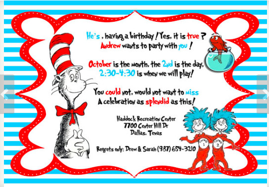 Best ideas about Dr Seuss Birthday Party Invitations
. Save or Pin Dr Seuss Theme Party Planning Ideas & Supplies Now.