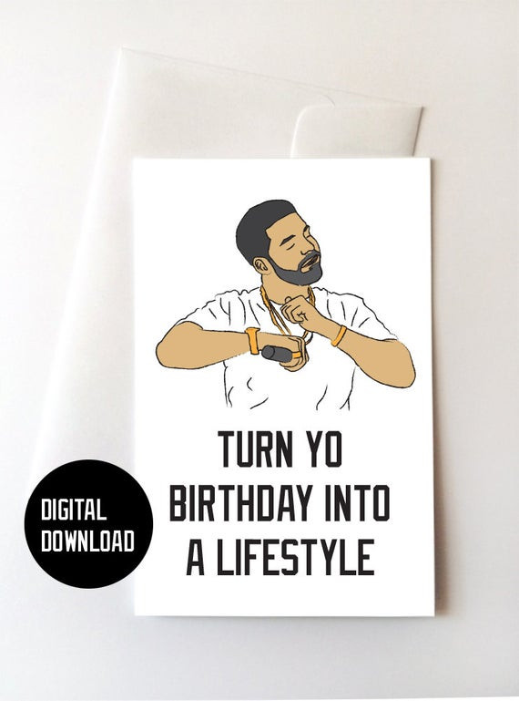 Best ideas about Drake Birthday Card
. Save or Pin Drake Digital Download Birthday Card 5 5x8 5 Now.