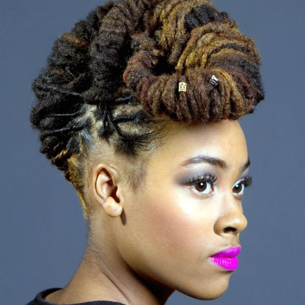 Best ideas about Dreadlock Updo Hairstyles
. Save or Pin Locs updo Liking the colours hairstyle and lipstick Now.