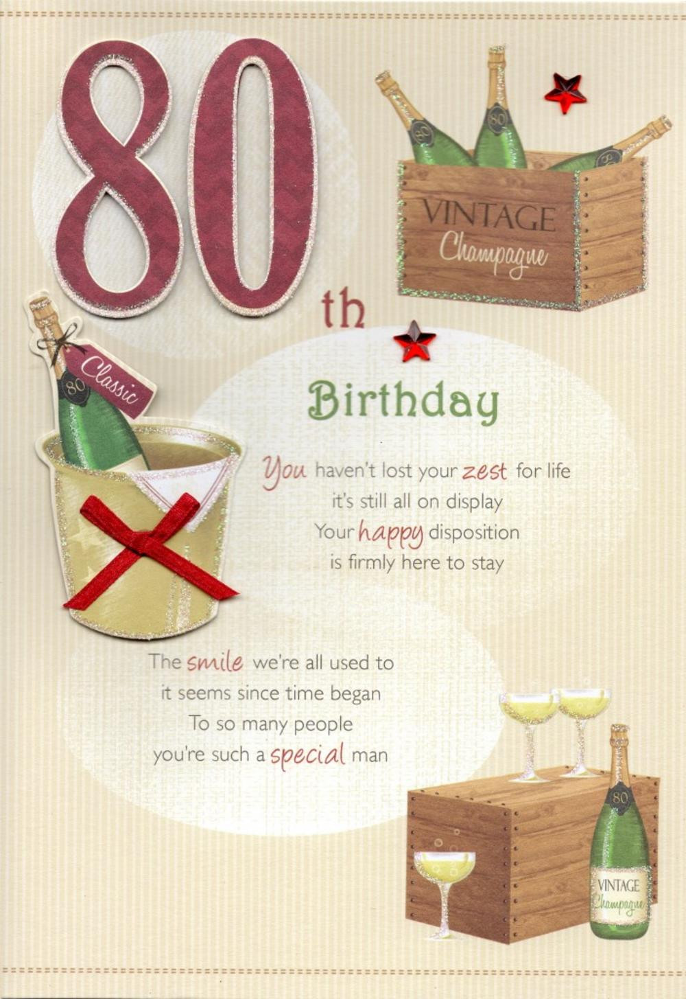 Best ideas about E Birthday Card
. Save or Pin 80th Happy Birthday Greeting Card Cards Now.