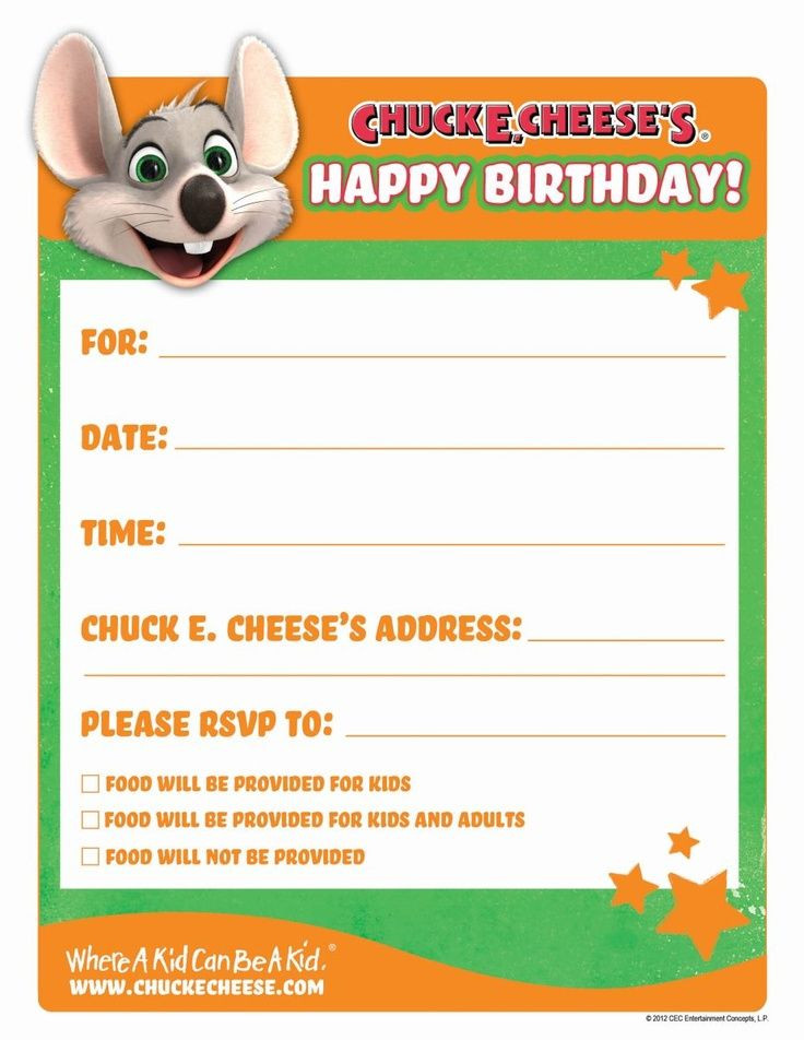 Best ideas about E Birthday Invitations
. Save or Pin free printable chuck e cheese invitations Now.