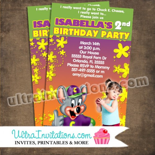 Best ideas about E Birthday Invitations
. Save or Pin Personalized Chuke E Cheese Birthday Invites Now.