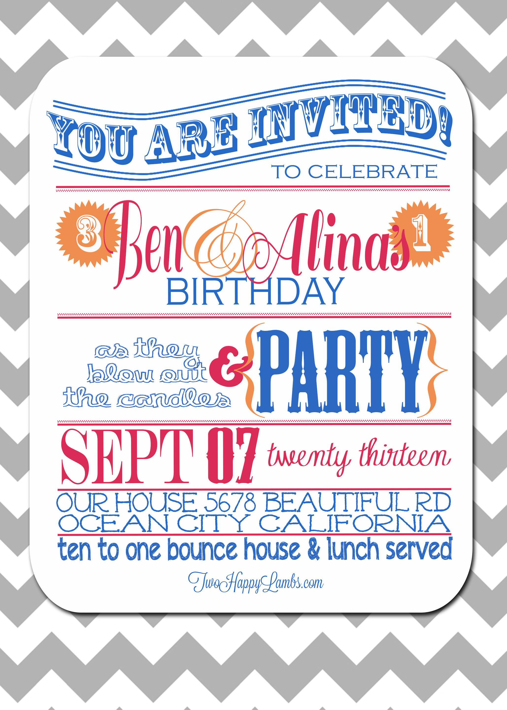 Best ideas about E Vite Birthday Invitations
. Save or Pin birthday invite for multiple people Now.
