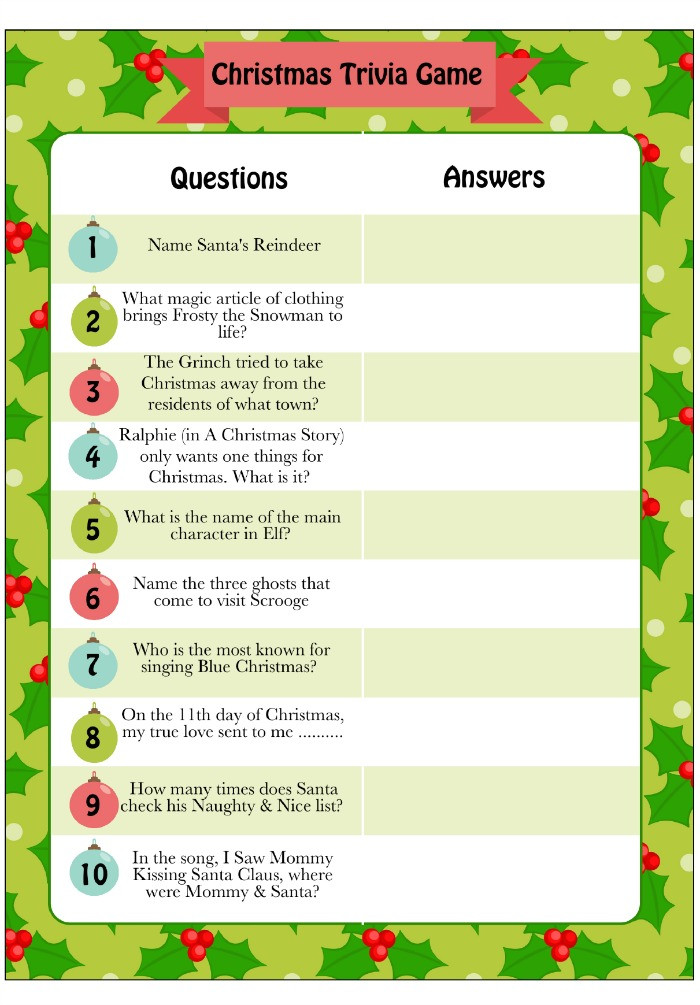 Best ideas about Easy Christmas Games For Adults
. Save or Pin Printable Christmas Trivia Game Moms & Munchkins Now.