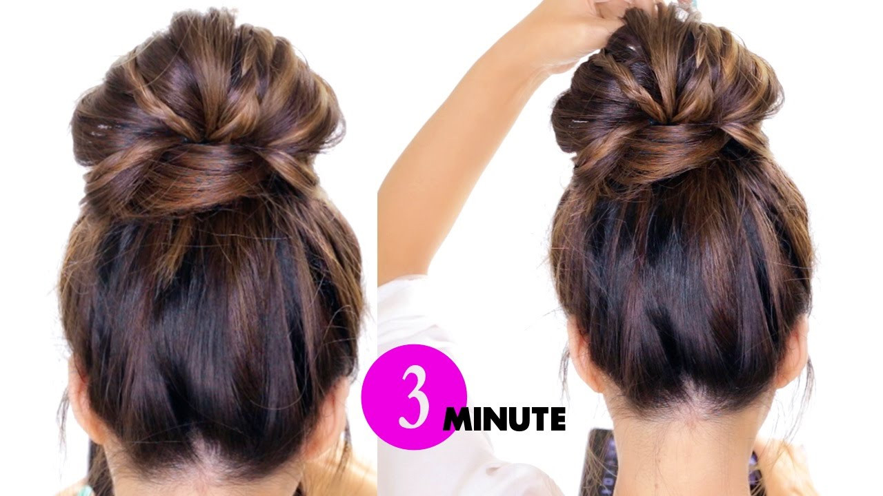 Best ideas about Easy Hairstyle Youtube
. Save or Pin 3 Minute BUBBLE BUN with Braids HairStyle ★ Easy Now.