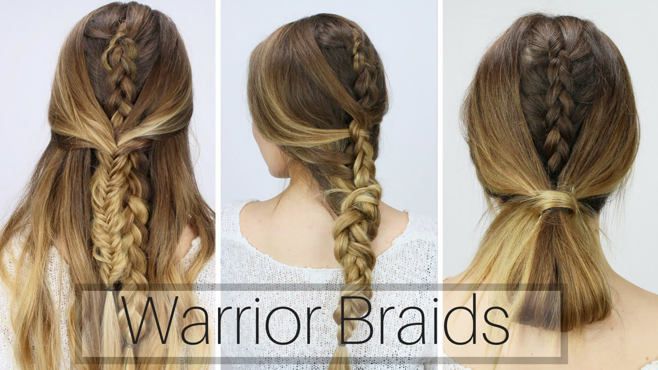 Best ideas about Easy Hairstyle Youtube
. Save or Pin 3 Easy Warrior Braids Dirty Hair Styles Now.