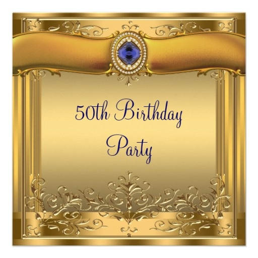 Best ideas about Elegant 50th Birthday Decorations
. Save or Pin Elegant Royal Blue and Gold 50th Birthday Party Card Now.