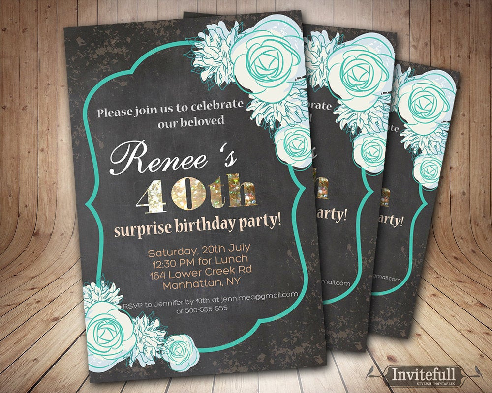 Best ideas about Elegant Birthday Invitations
. Save or Pin Elegant 40th Birthday InvitationAdult Birthday invitation on Now.