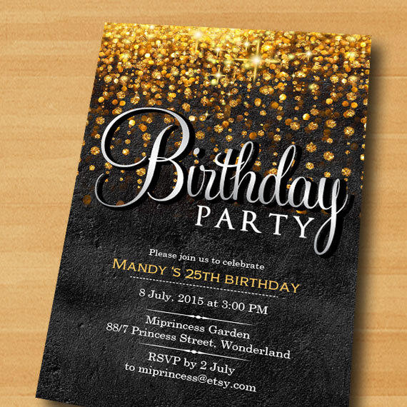 Best ideas about Elegant Birthday Invitations
. Save or Pin Elegant birthday invitation glitter gold from miprincess Now.