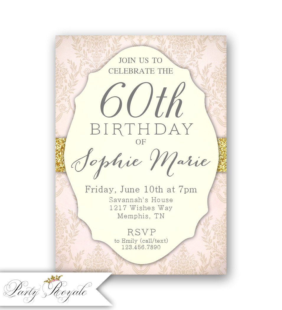 Best ideas about Elegant Birthday Invitations
. Save or Pin Elegant 60th Birthday Invitations Women s 60th Now.