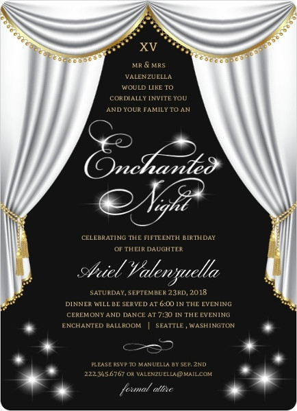 Best ideas about Elegant Birthday Invitations
. Save or Pin Elegant Enchanted Night Birthday Invitation Now.