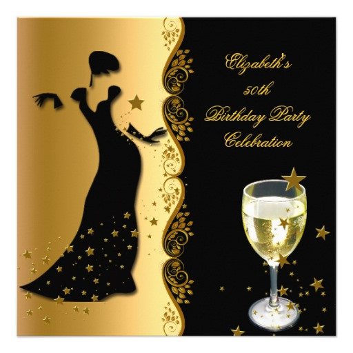 Best ideas about Elegant Birthday Invitations
. Save or Pin Elegant Lady 50th Birthday Party Gold Black Wine 5 25 Now.