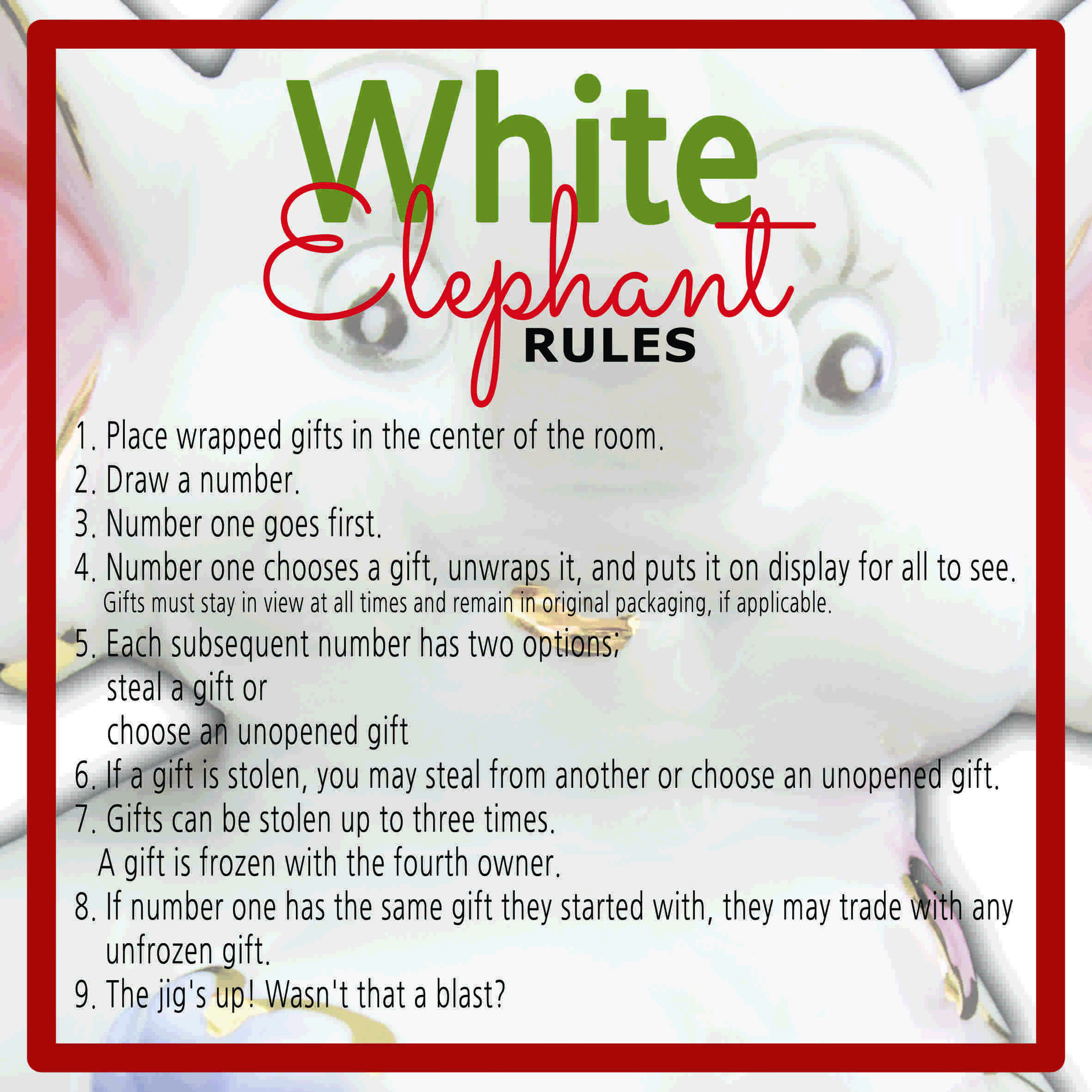 Best ideas about Elephant Gift Exchange Ideas
. Save or Pin White Elephant Gift Exchange Rules and Printables Now.