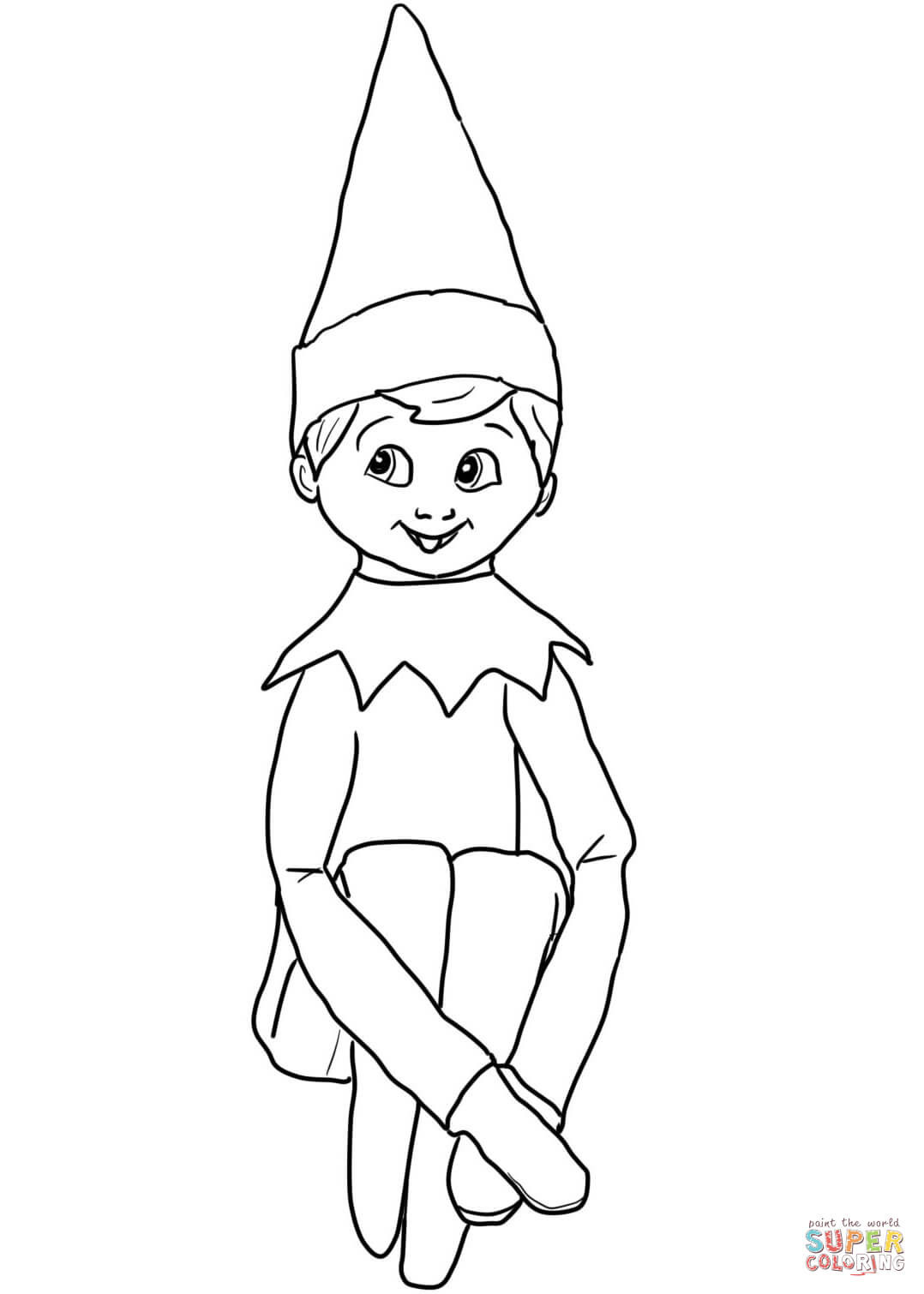 Best ideas about Elf On The Shelf Printable Coloring Pages
. Save or Pin Christmas Elf on Shelf coloring page Now.