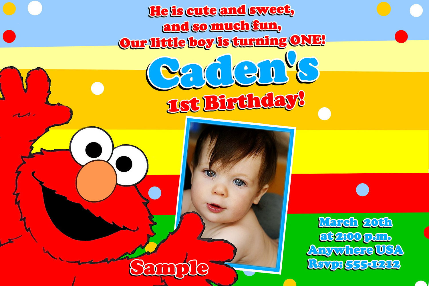 Best ideas about Elmo 1st Birthday Invitations
. Save or Pin Sesame Street ELMO Birthday Invitations Digital Printable Now.