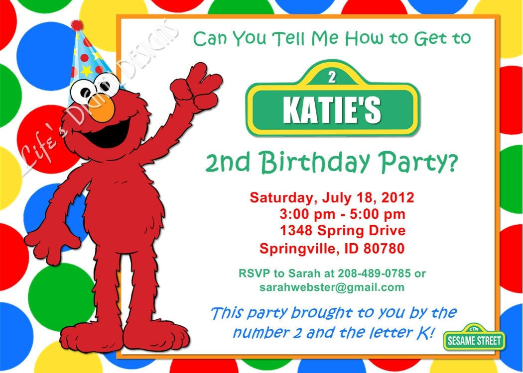 Best ideas about Elmo Birthday Invitations
. Save or Pin Elmo Birthday Invitation Red Green Yellow Blue Dots Now.