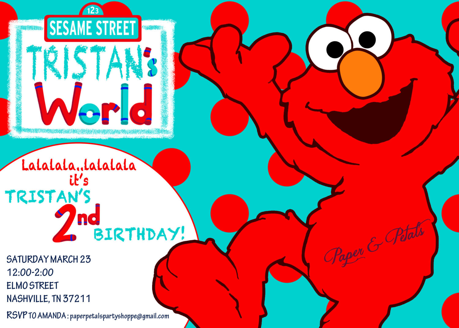 Best ideas about Elmo Birthday Invitations
. Save or Pin Elmo Inspired Birthday Invitation aqua and red teal and red Now.