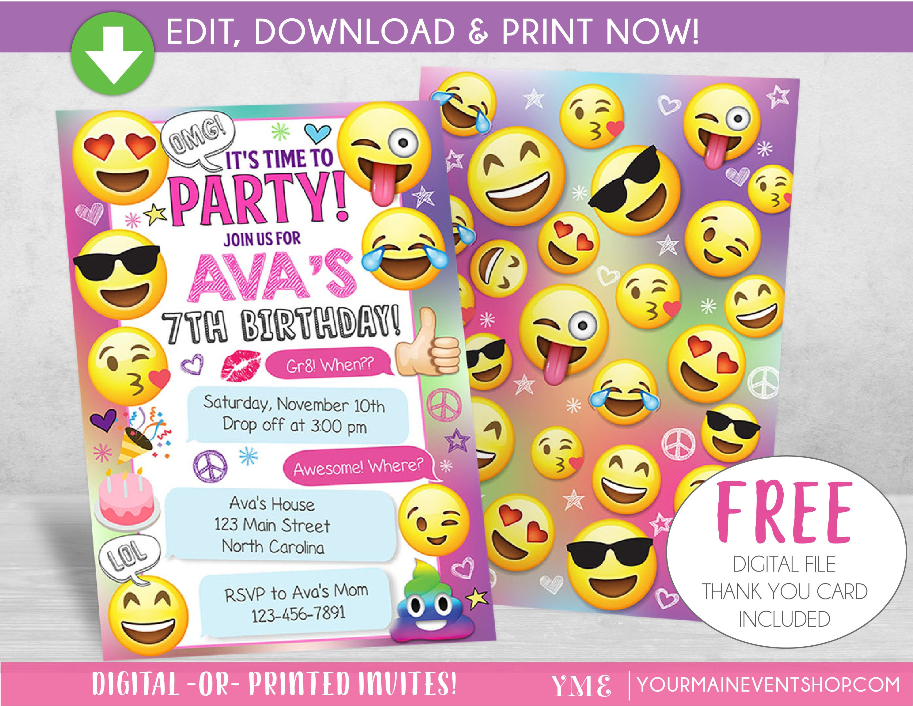 Best ideas about Emoji Birthday Party Invitations
. Save or Pin Emoji Party Birthday Invitation Emoji Party Invite Girls Now.