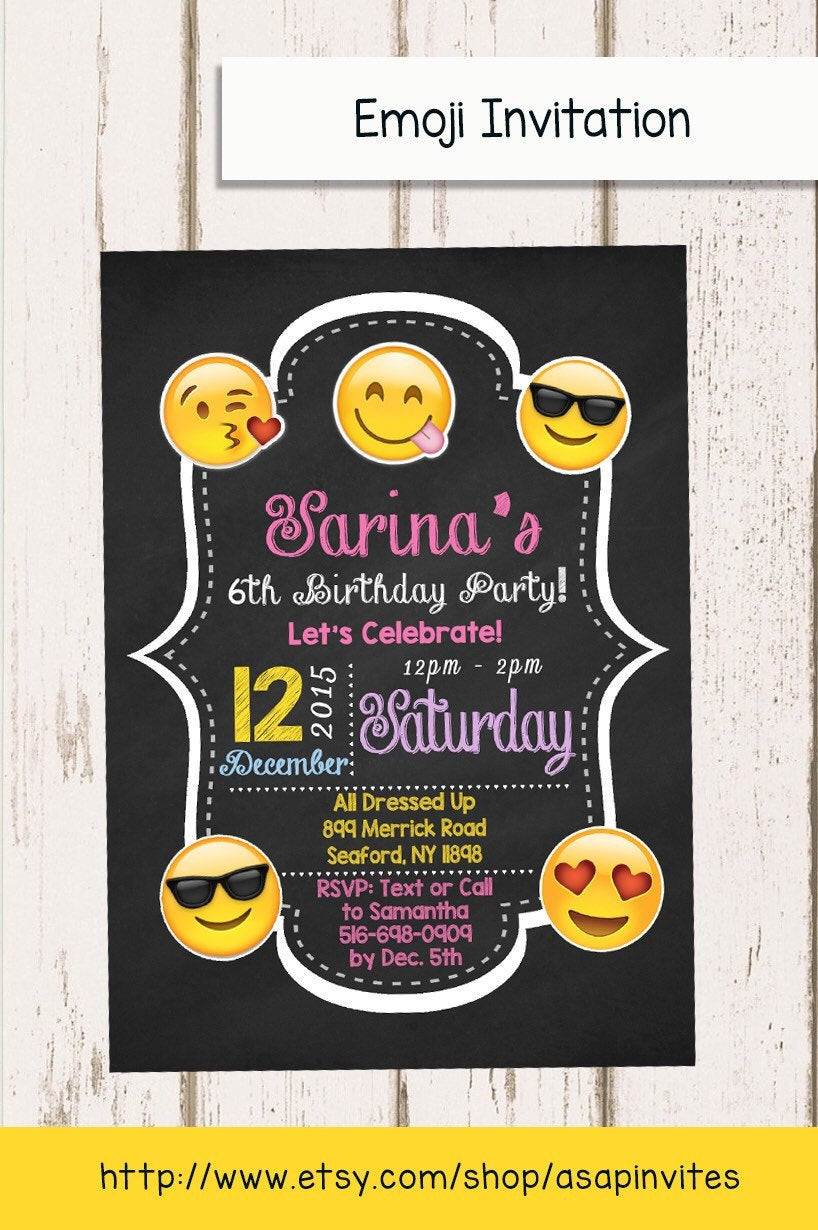 Best ideas about Emoji Birthday Party Invitations
. Save or Pin EMOJI BIRTHDAY INVITATION Emojis Emoji Invite Collectibles Now.