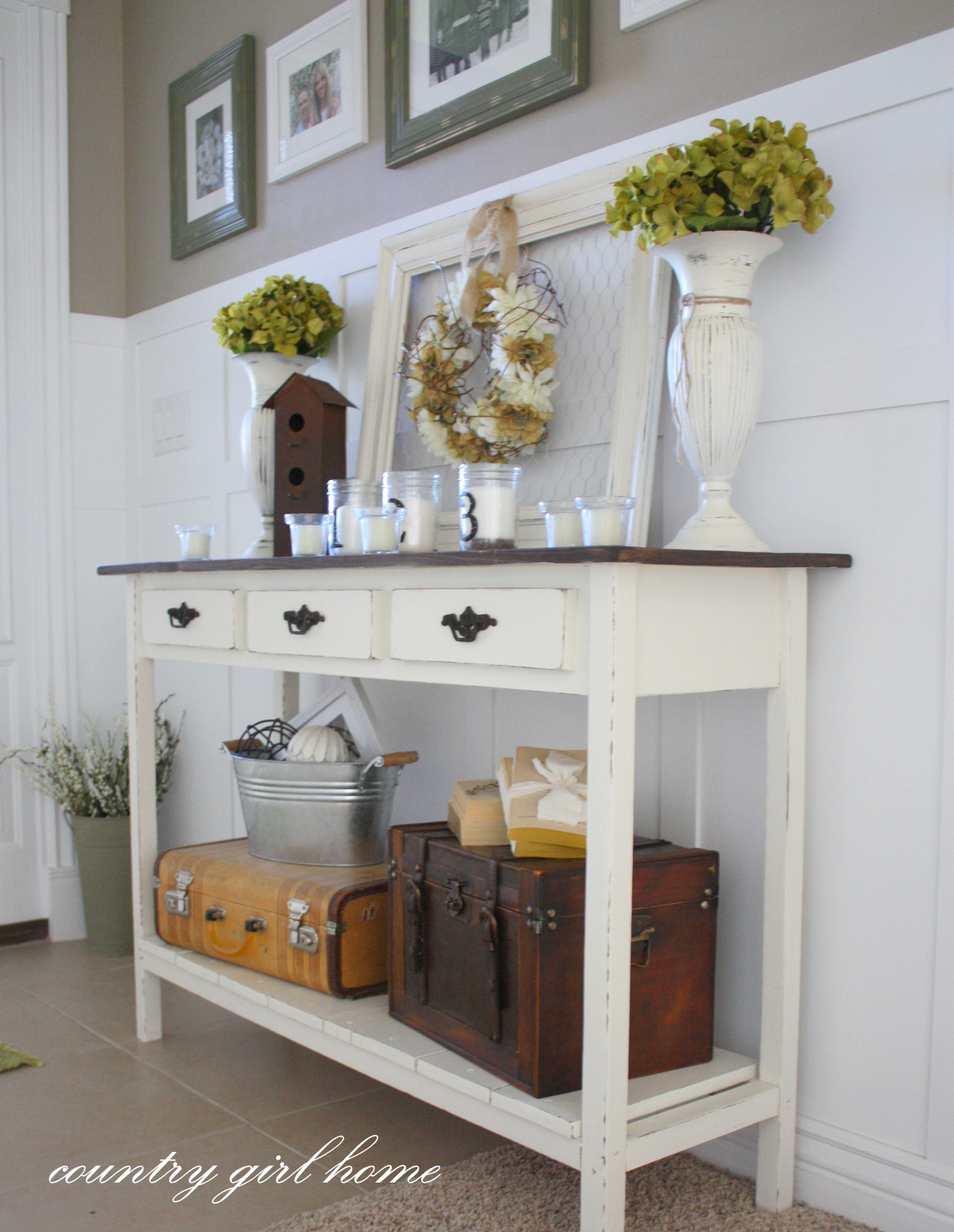 Best ideas about Entryway Table DIY
. Save or Pin COUNTRY GIRL HOME added onto my DIY entry table Now.