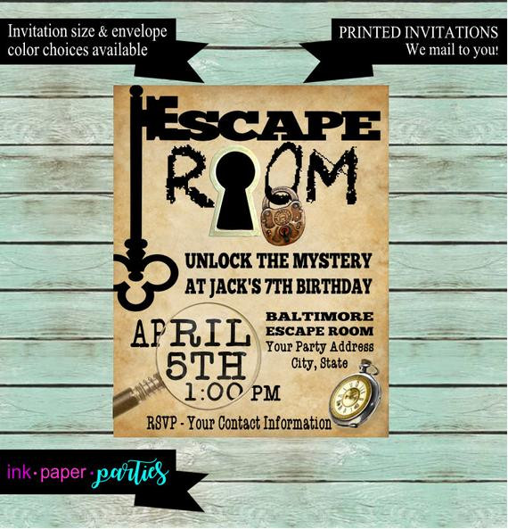 Best ideas about Escape Room Birthday Party
. Save or Pin Escape Room Mystery Puzzle Birthday Party Invitations Invites Now.