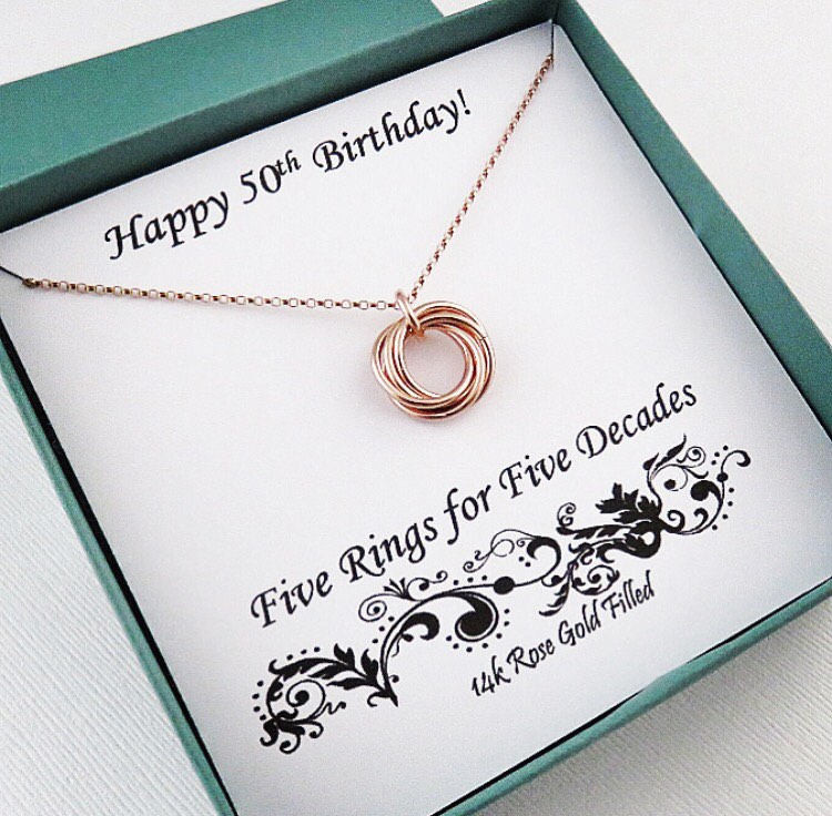Best ideas about Etsy Birthday Gifts
. Save or Pin 50th Birthday Gift Rose Gold Necklace 50th Birthday Gift for Now.