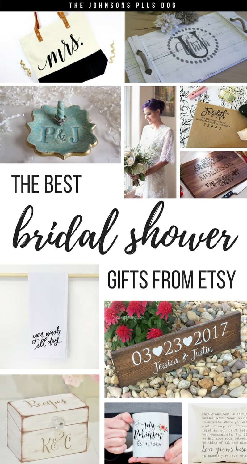 Best ideas about Etsy Wedding Gift Ideas
. Save or Pin Bridal Shower Gifts from Etsy The Johnsons Plus Dog Now.