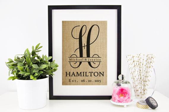 Best ideas about Etsy Wedding Gift Ideas
. Save or Pin Burlap Monogram Monogrammed Gifts Personalized Wedding Now.