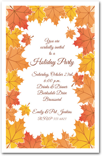 Best ideas about Fall Birthday Invitations
. Save or Pin Tangerine Fall Leaves Invitations Autumn Party Invitations Now.