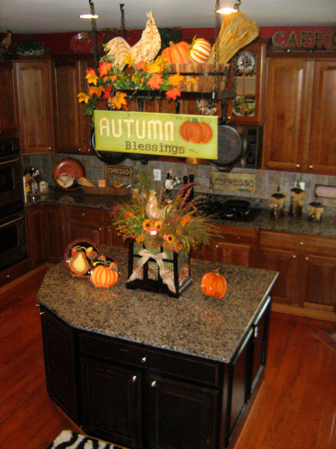 Best ideas about Fall Kitchen Decor
. Save or Pin Decorate your pot rack for Fall Traditional Kitchen Now.