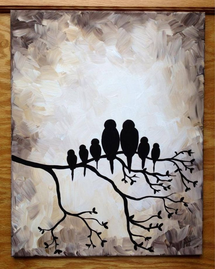 Best ideas about Family Painting Ideas
. Save or Pin Bird family silhouette black and white 16x20" painting Now.