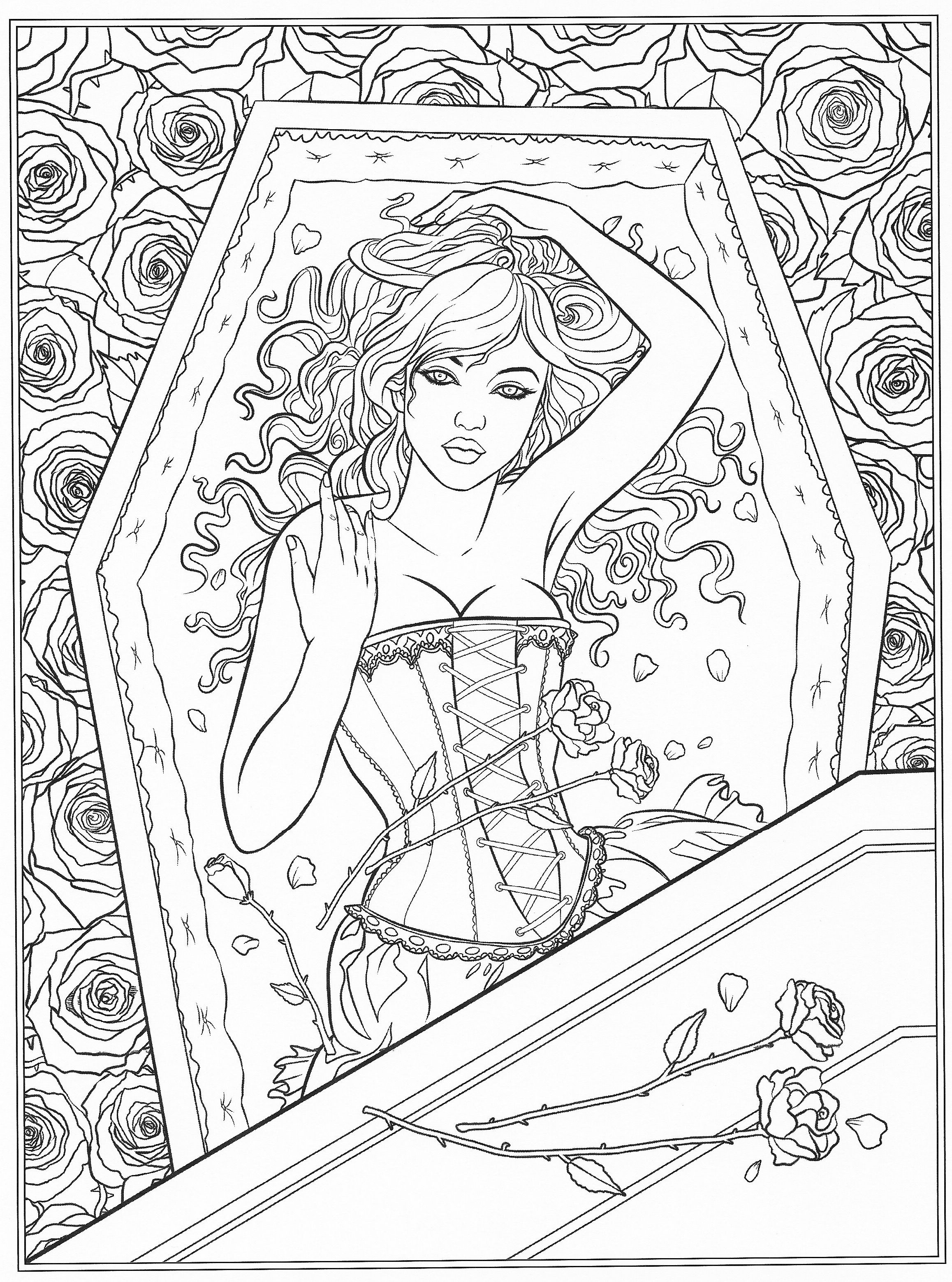 Best ideas about Fantasy Adult Coloring Books
. Save or Pin Gothic coloring page Now.